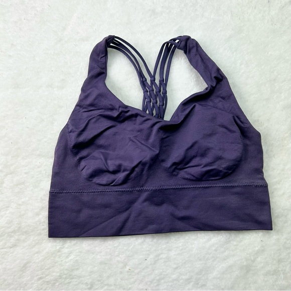 Pro Fit Seamless Strappy Sports Bra in Purple - Picture 1 of 3